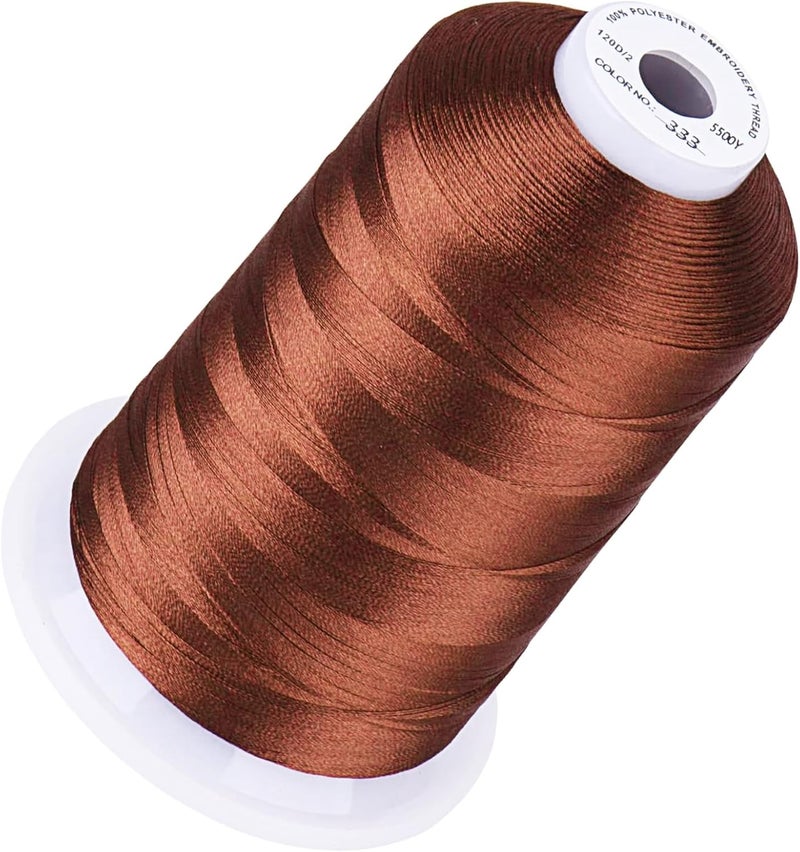 simthread 5500Yds Embroidery Thread, 5000M High-Yardage 40WT 100% Polyester Thread – 170+ Vivid Colors, High-Speed Rated – Compatible with Brother, Singer, Janome & More - Amber Red 333 - Image 1